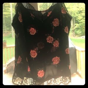 Rose lacy tank top